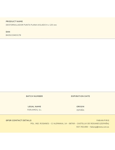 Destornillador punta plana aislado 4 x 125 mm