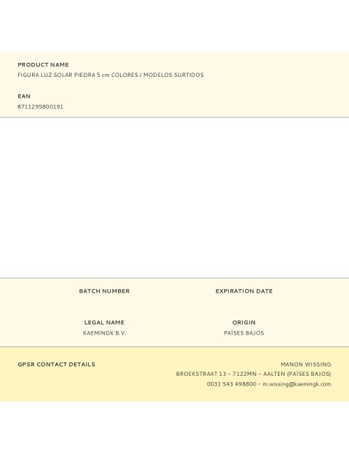 Figura luz solar piedra 5 cm colores / modelos surtidos