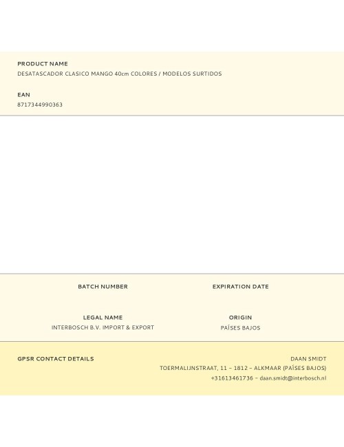 Desatascador clasico negro con mango de madera, ø13,5 cm x 40 cm