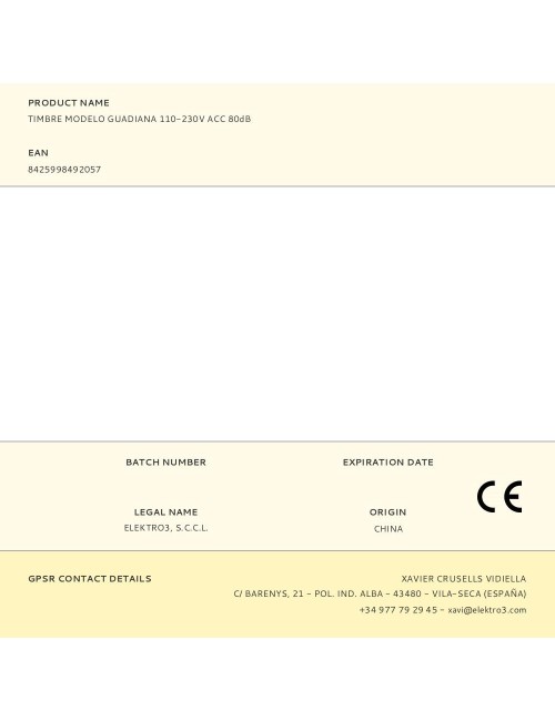Timbre modelo guadiana 110-230v acc 80db