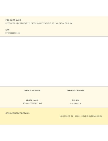 Recogedor de frutas telescopico extensible de 130-240cm grouw