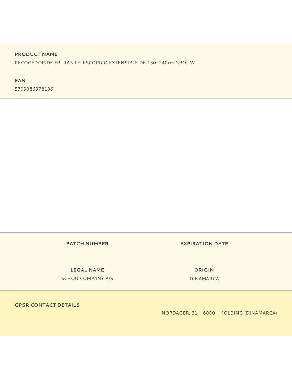 Recogedor de frutas telescopico extensible de 130-240cm grouw