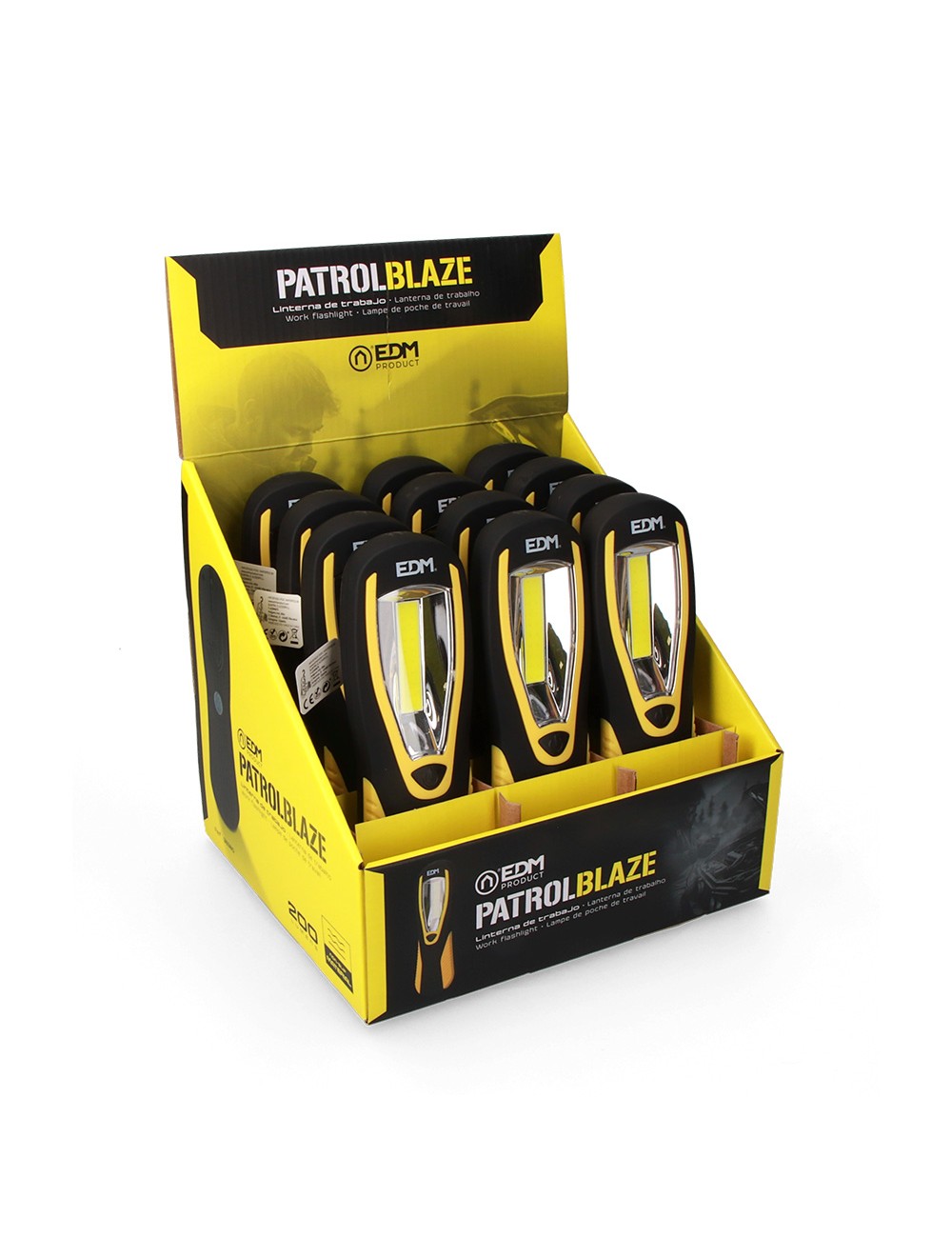 Linterna led xl patrol blaze, 5 w 200 lm, con gancho + iman 3xaa (pilas incluidas)
