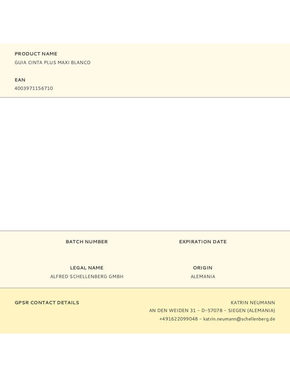 Guia cinta plus maxi blanco