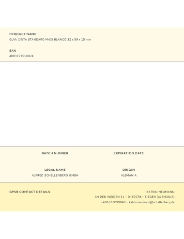 Guia cinta standard maxi blanco 32 x 59 x 15 mm