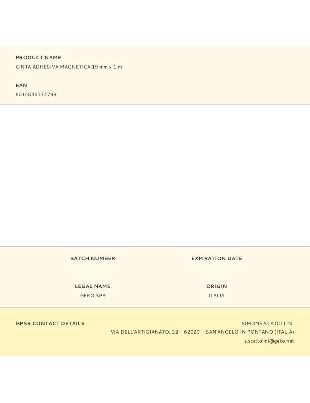 Cinta adhesiva magnética 19 mm x 1 m