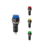 Pulsador base hexagonal 1a 250v, colores surtidos