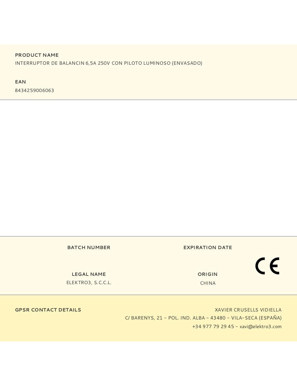 Interruptor de balancin 6,5a 250v con piloto luminoso (envasado)