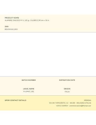 Alambre zincado n° 4, 145 gr, calibre 0,90 mm x 30 m