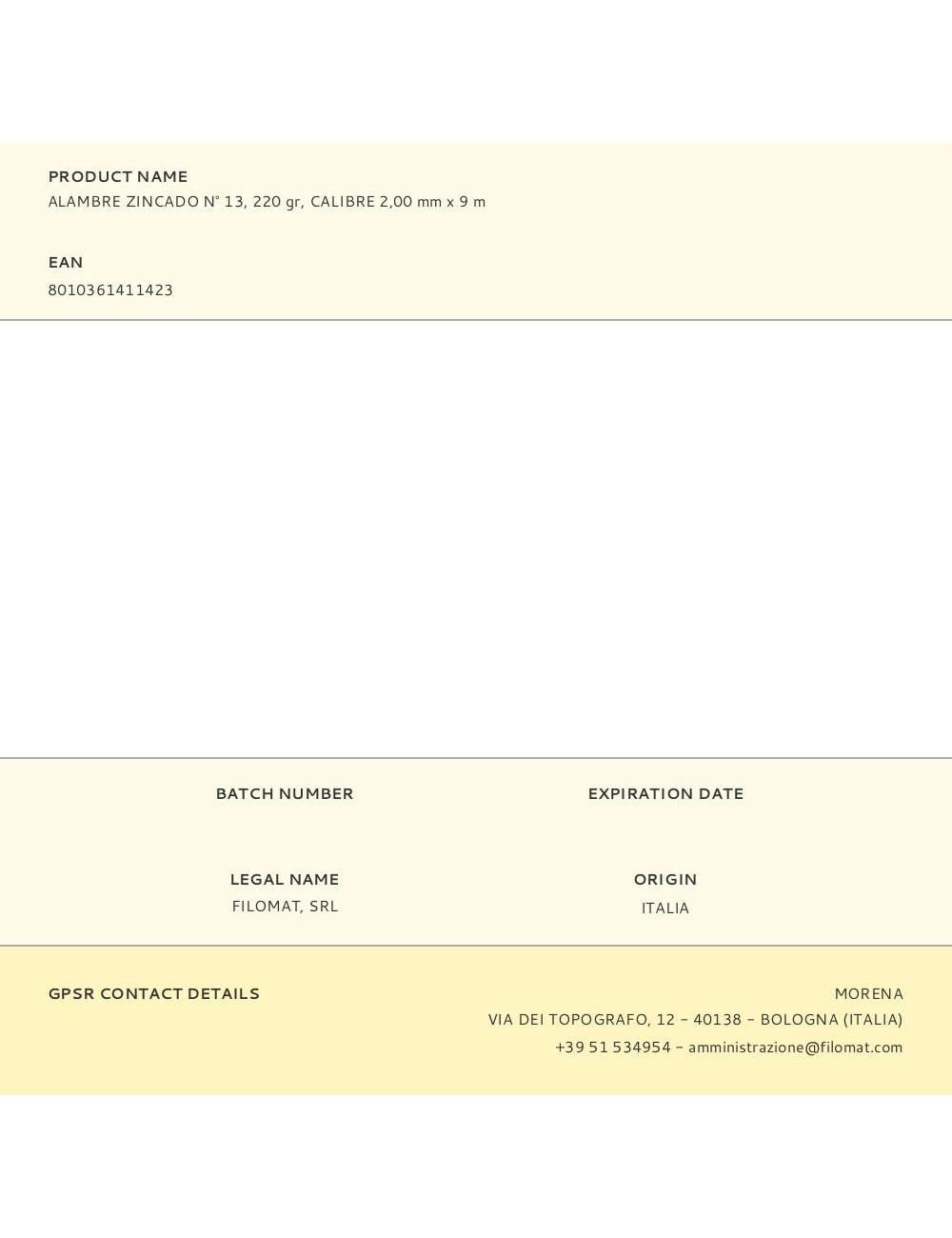 Alambre zincado n° 13, 220 gr, calibre 2,00 mm x 9 m