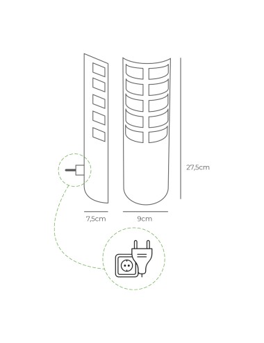 Atrapa insectos electrico 9w 50m con placa adhesiva 220-240v