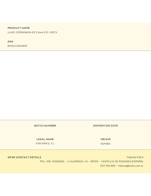 Llave combinada de 23mm e23. mota