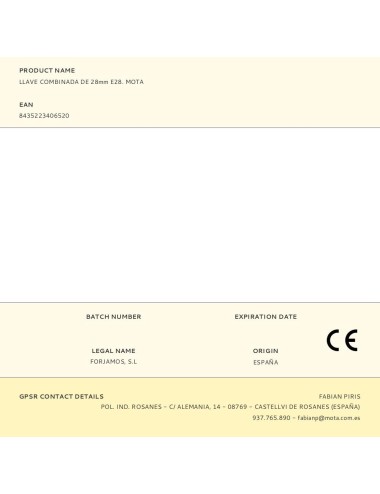 Llave combinada de 28mm e28. mota