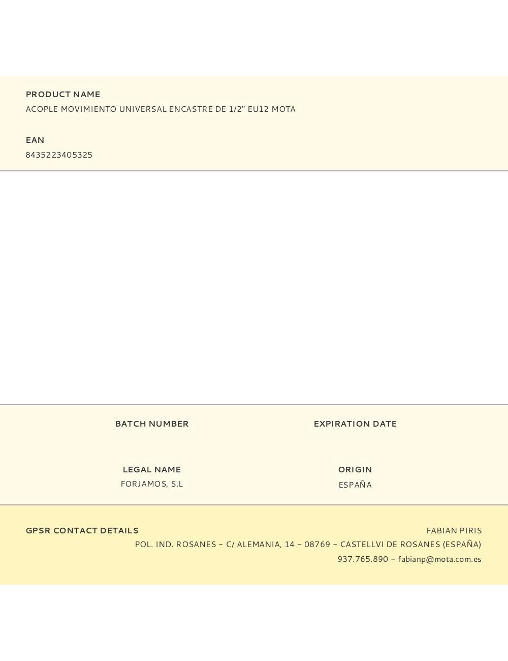 Acople movimiento universal encastre de 1/2"