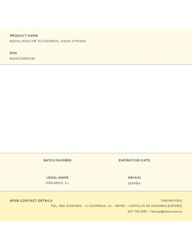 Bocallaves 3/8" accesorios, juego 3 piezas