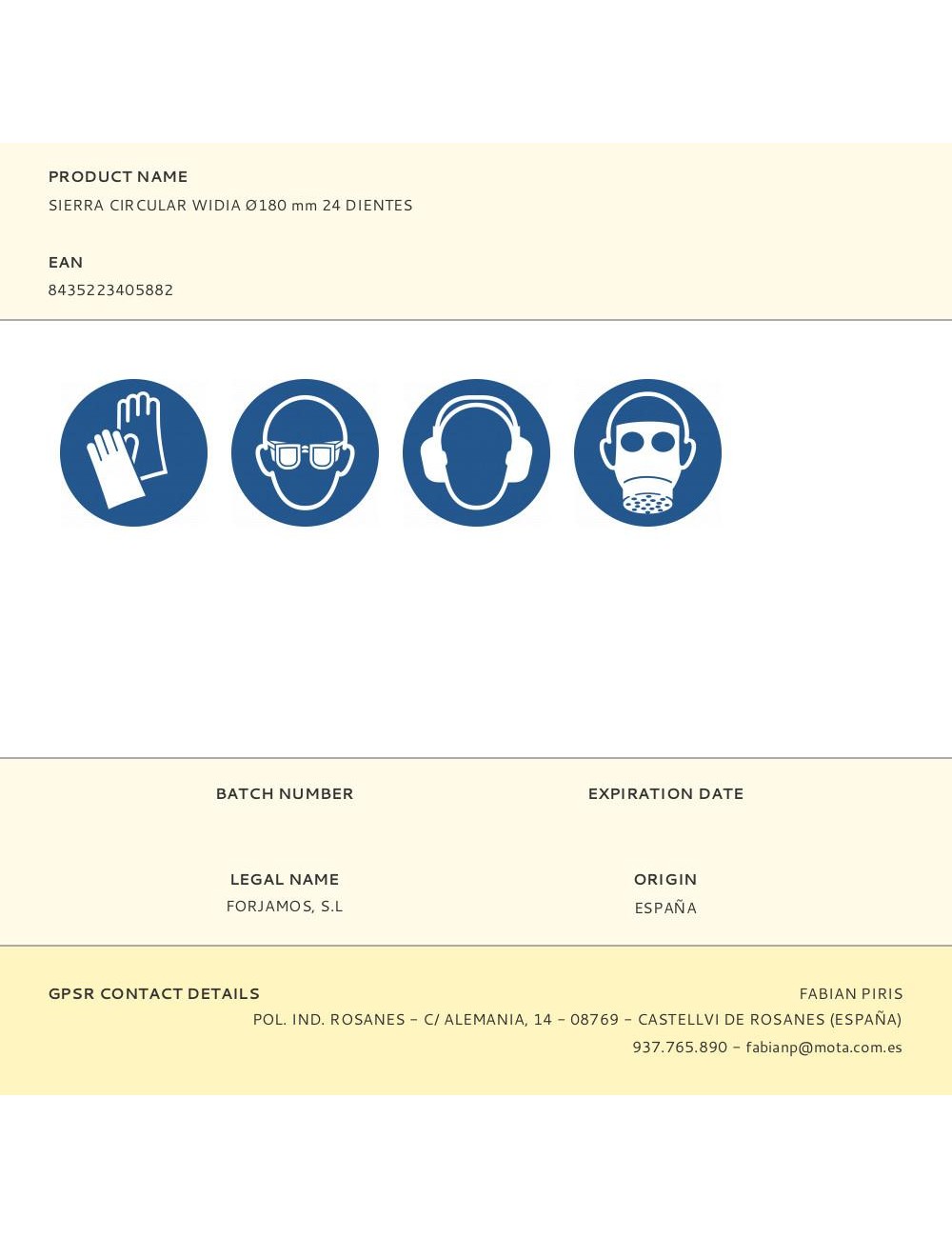 Sierra circular widia ø180 mm 24 dientes