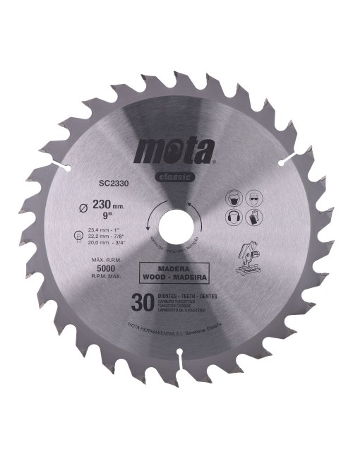 Sierra circular widia ø230 mm 30 dientes