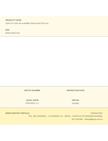 Cepillo copa de alambre onduladoø75 mm