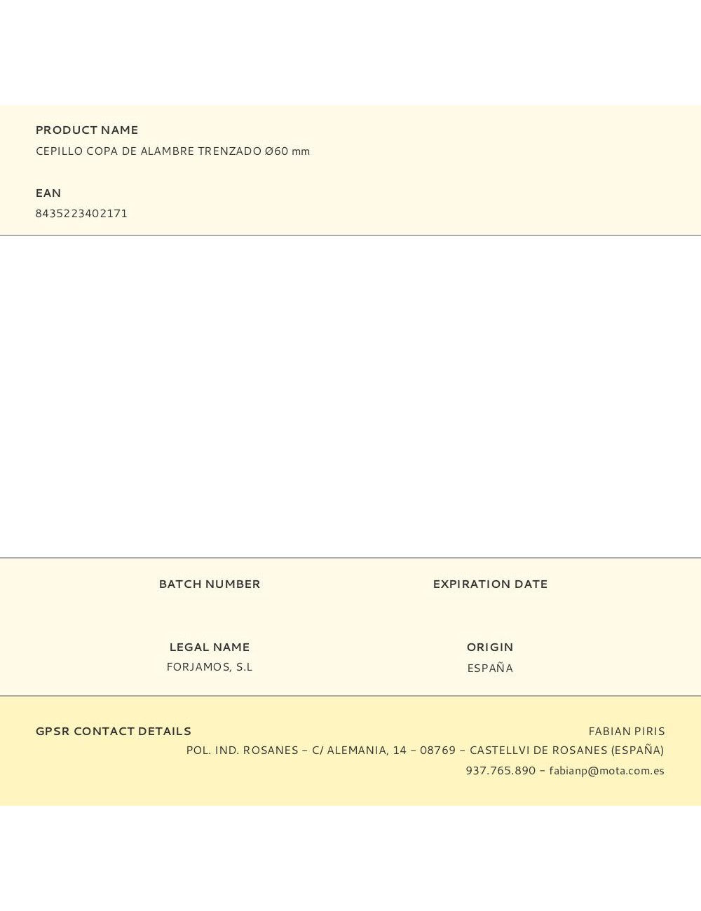 Cepillo copa de alambre trenzadoø60 mm