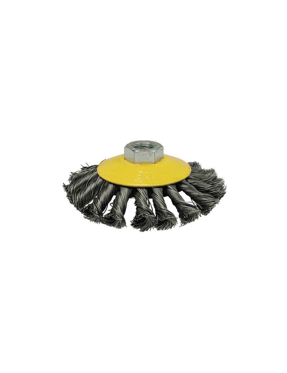 Cepillo conico de alambre trenzado ø100 mm