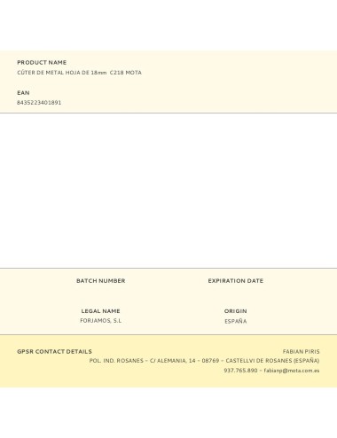 Cúter de metal hoja de 18 mm