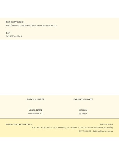 Flexómetro con freno 5m x 25mm ca0525 mota