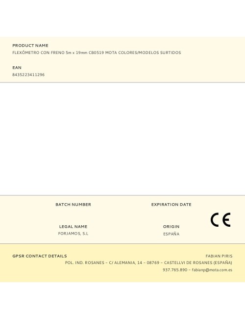 Flexómetro con freno 5m x 19mm cb0519 mota colores/modelos surtidos