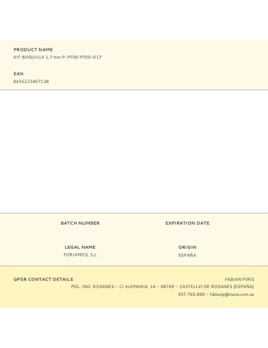 Kitboquilla 1,7 mm p-p700 p700-k17