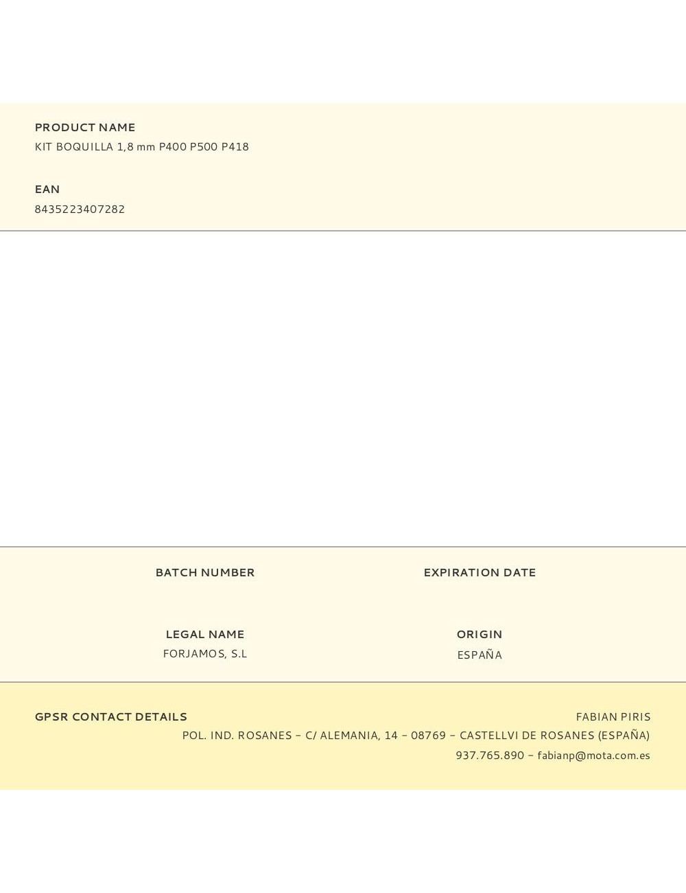 Kitboquilla 1,8 mm p400 p500 p418