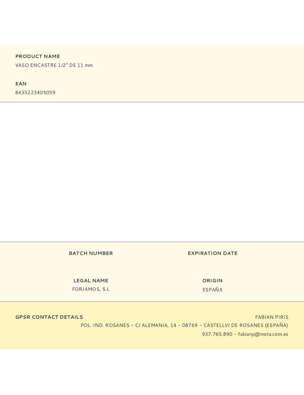 Vaso encastre 1/2" de 11 mm