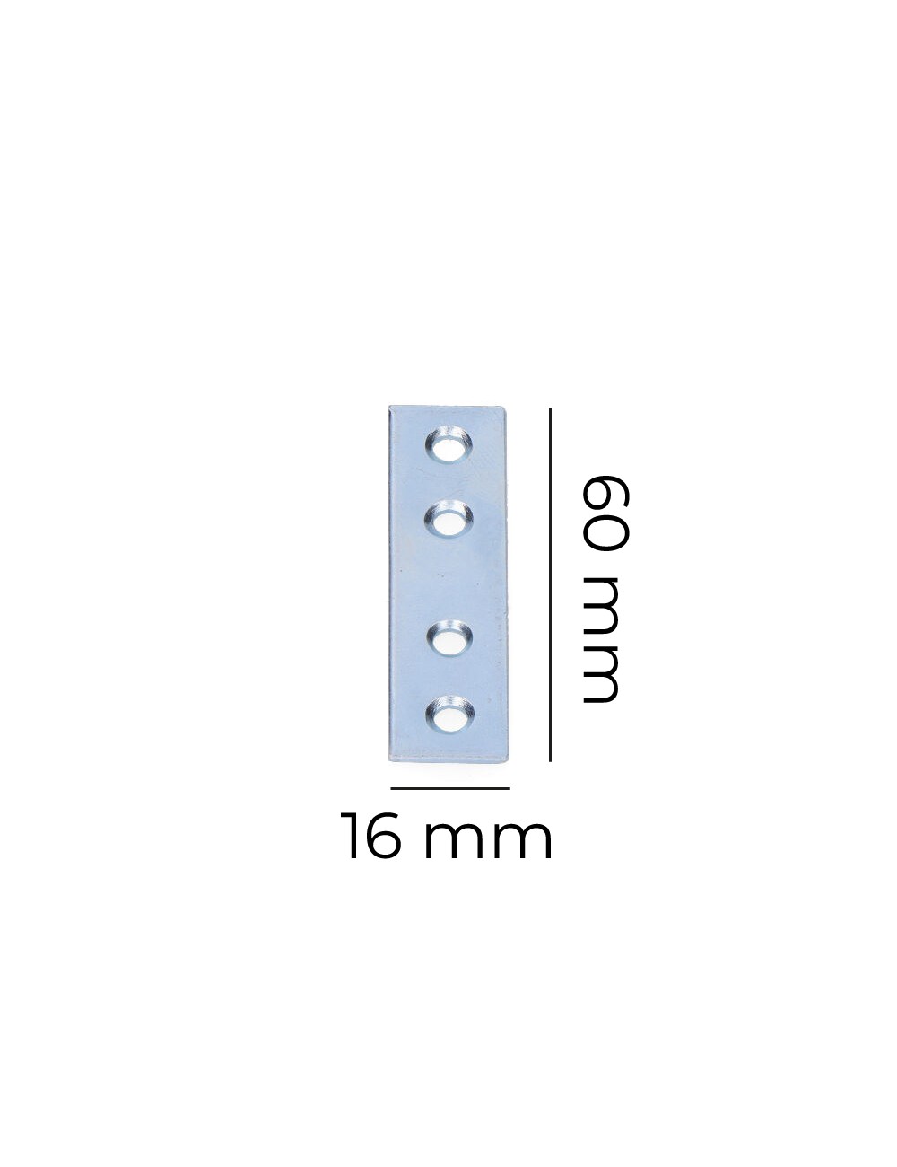 Pletina zincada 55x15x1mm