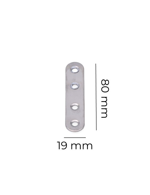Placa acero inox 80x19x2mm