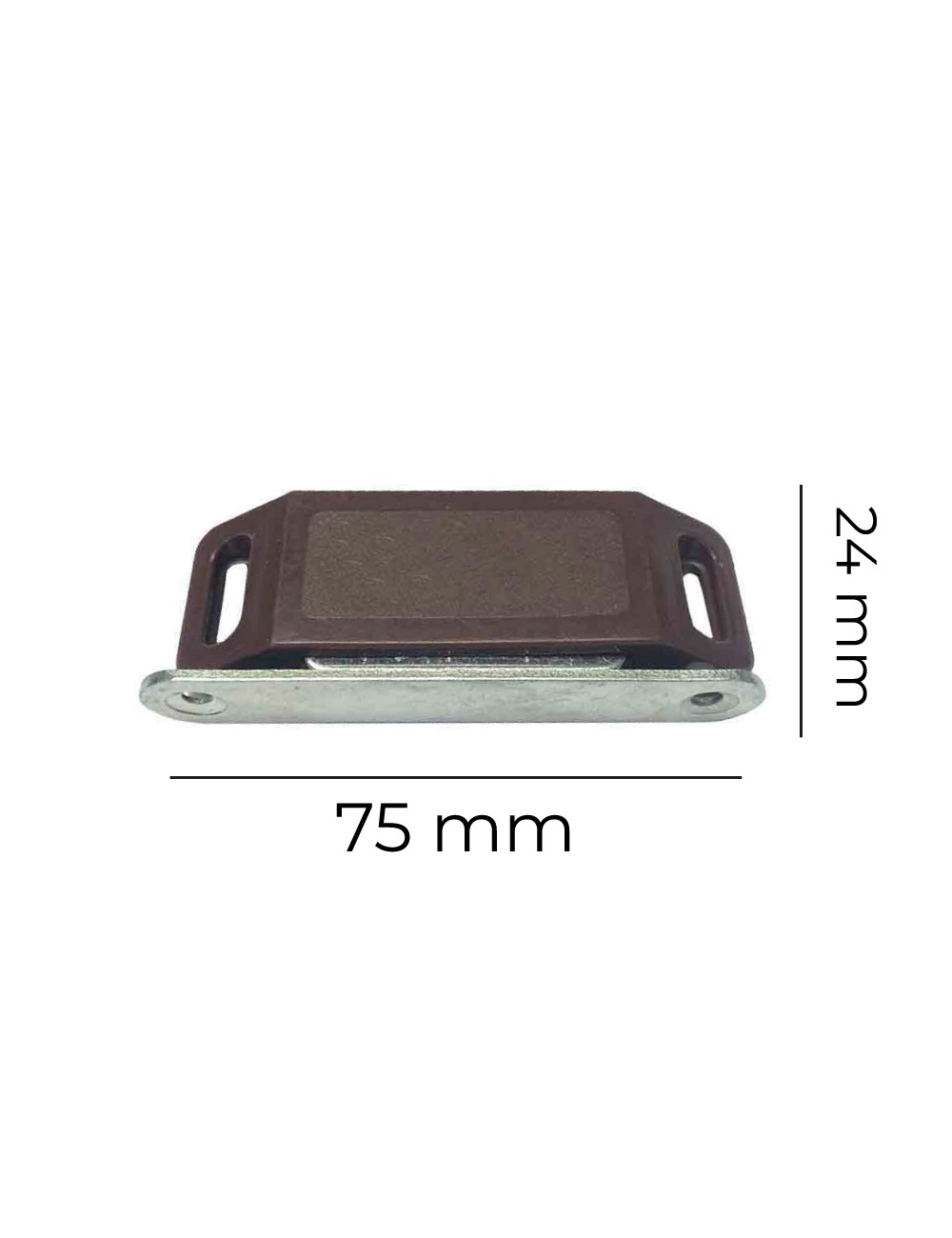 Imán para puerta marrón (2 piezas) 75 x 15 x 24 mm