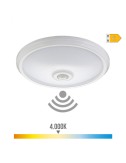 Aplique de superficie led con sensor crepuscular y luz de emergencia ip20 16 w 4000 k 1100 lm luz dia ø29 x 6 cm
