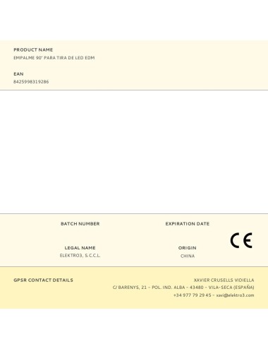 Empalme 90° para tira de led edm