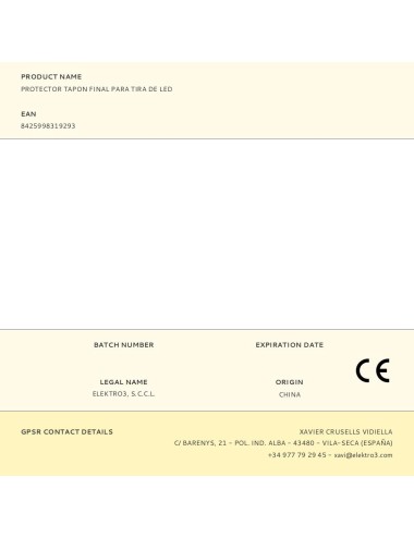 Protector tapon final para tira de led