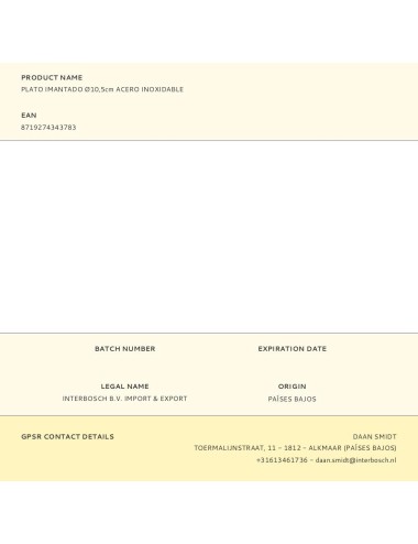 Plato imantado acero inoxidable ø10,5 cm