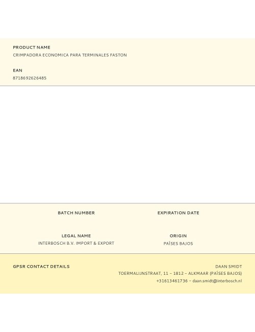 Crimpadora economica para terminales faston