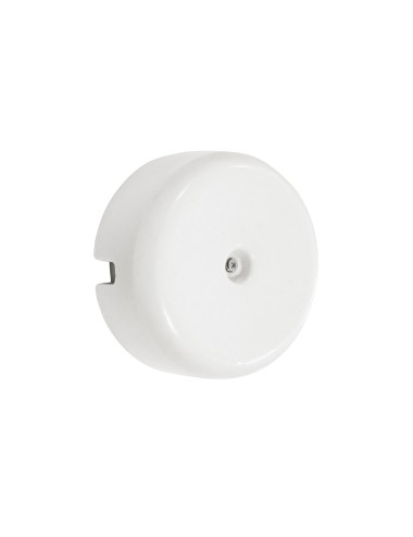 Caja de empalmes superficie, embellecedor porcelana serie vintage ø110mm, estructura interior ø80x40mm blanca