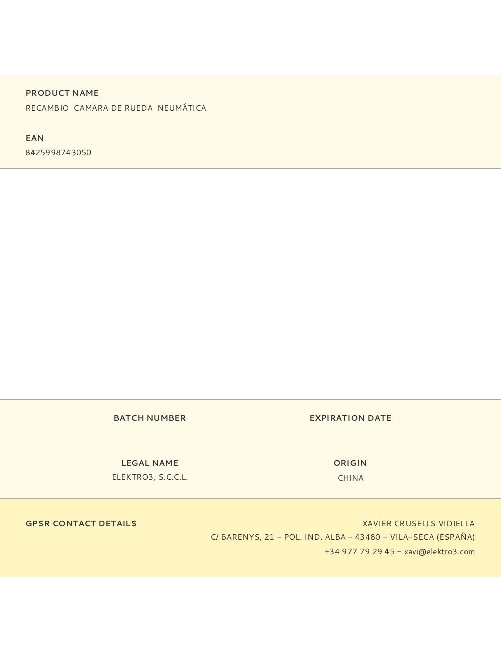 Recambio camara de rueda neumática