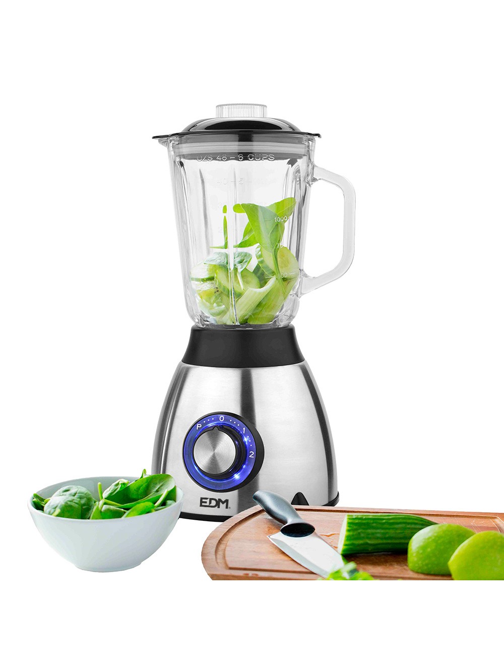 Batidora de vaso mezclador de cristal 550 w 1,5 l