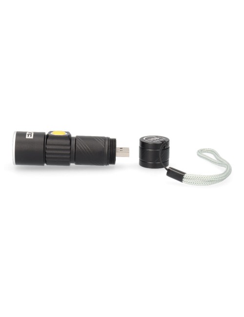 Linterna mini con zoom 1 led 120lm/40lm/ flash 9.000k recargable con usb.