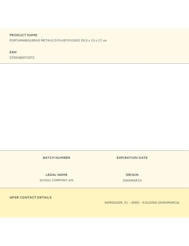 Portamangueras metalico plastificado 29,5 x 13 x 17 cm