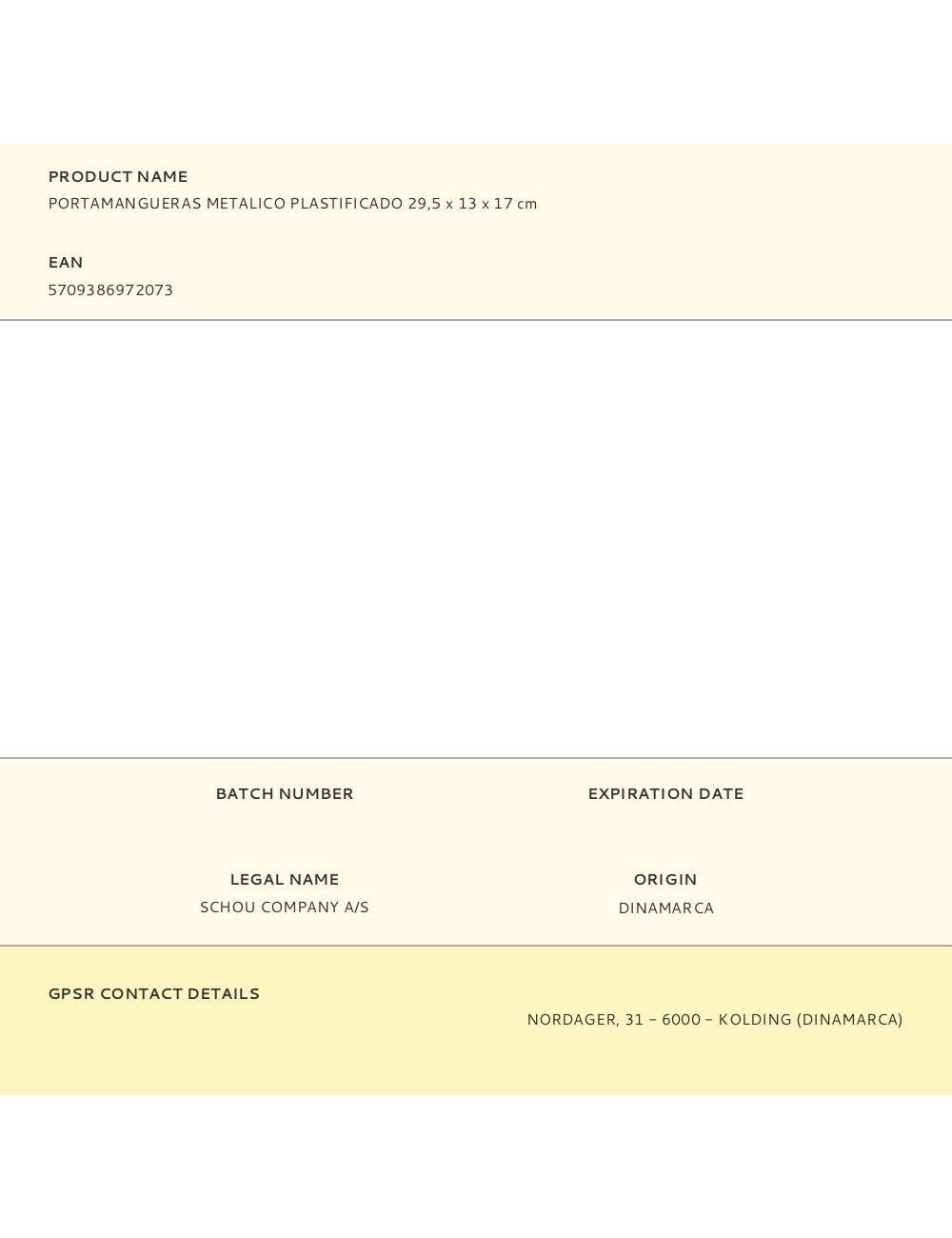 Portamangueras metalico plastificado 29,5 x 13 x 17 cm