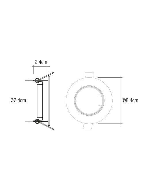 Aro halogeno metálico oscilante color negro. ø8,4cm