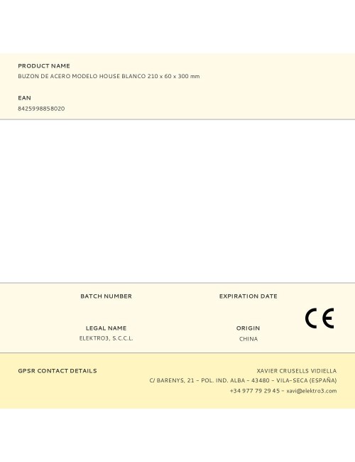 Buzon de acero modelo house blanco 210 x 60 x 300 mm