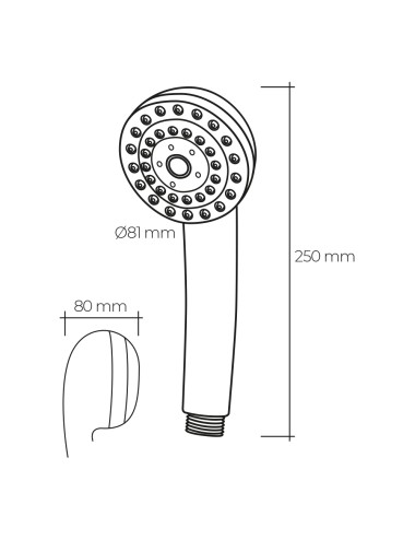 Mango de ducha anticalcareo clasico 5 funciones color cromo