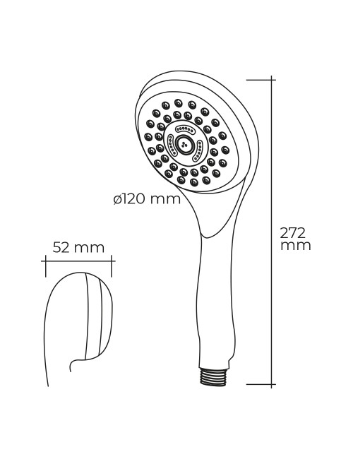 Mango de ducha anticalcareo moderno 6 funciones color cromo