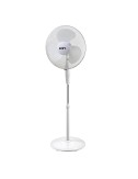 Ventilador de pie base circular, blanco, potencia 45 w 55,6 db aspas ø40 cm, altura regulable 110-130 cm
