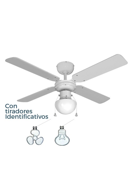 Ventilador de techo modelo caribe. color blanco. potencia: 50 w aspas: ø102 cm